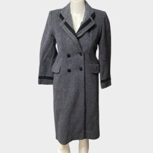 Vintage Rothschild Wool Winter Coat - Grey and Black (12 Girls)